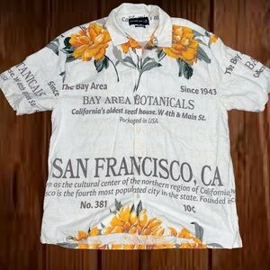 Abercrombie San Francisco White & Yellow Floral Button-Up Shirt